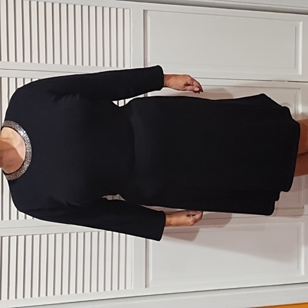 Liz Claiborne Black Elegant Sweater Like Dress